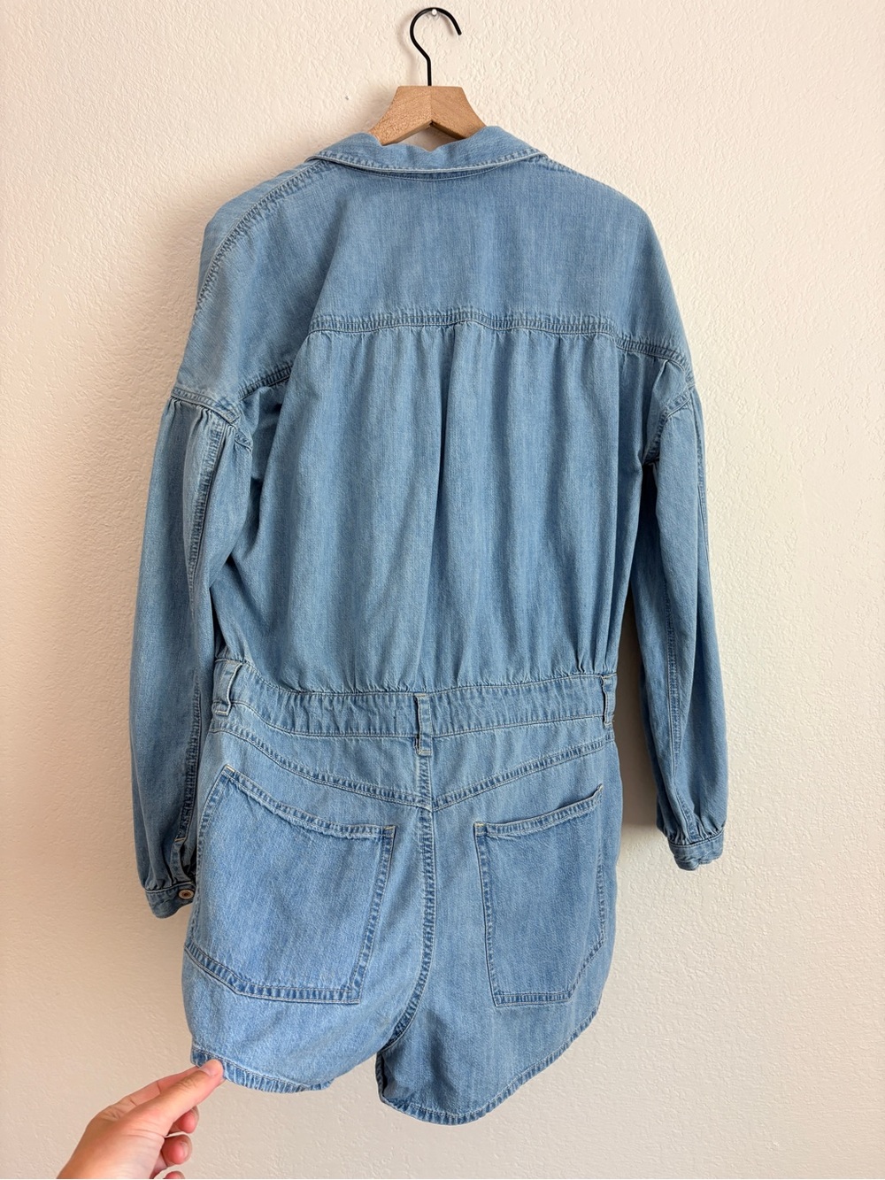 Free People Zodiac Chambray Denim One-Piece Romper - Picture 7 of 9